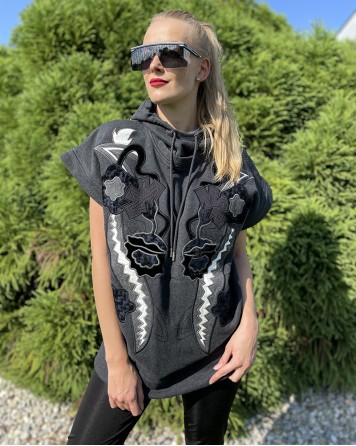 Mikina dámská Diesel Black Gold s nášivkami